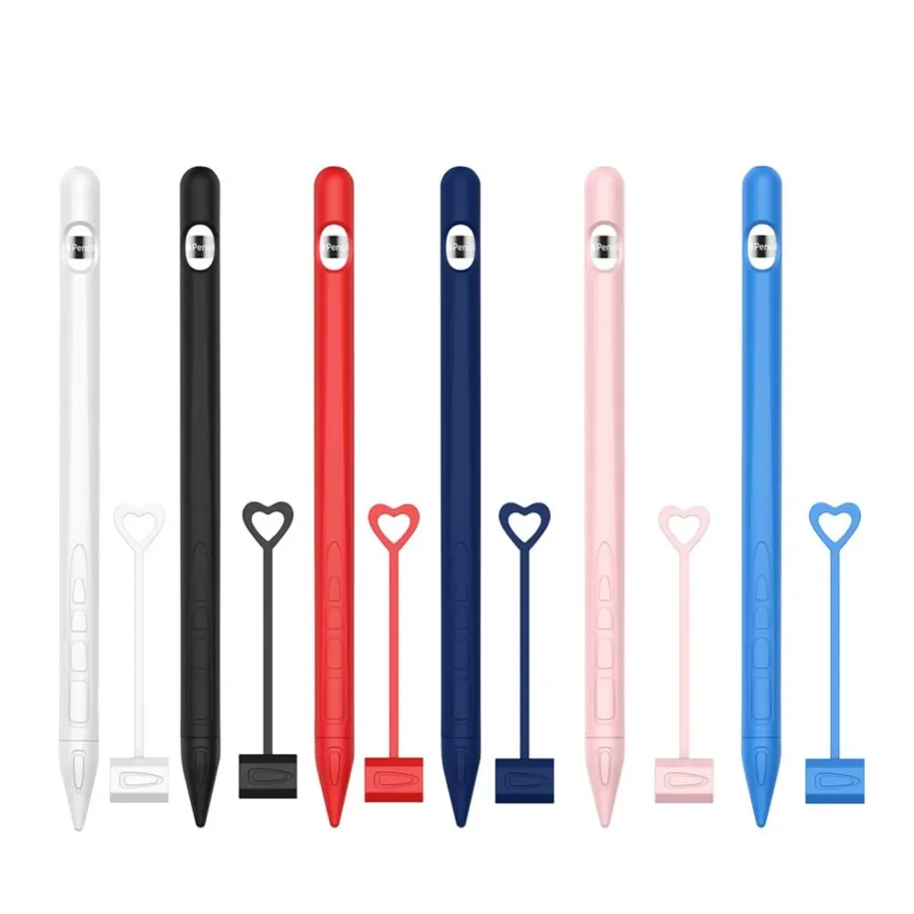 Touch Pen Stylus Cover Silicone Protective Sleeve Compatible for Apple Pencil 1 Black Red Dark Blue Pink White Light Blue