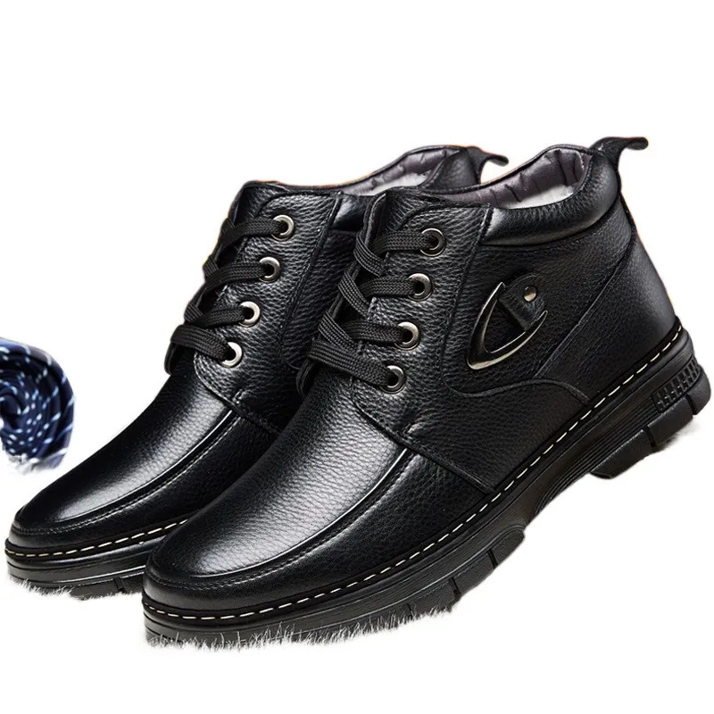 🔥On This Week Sale 70% OFF🔥 Men's Leather Thermal Winter Shoes Boots Lace-ups, Casual Walking Shoes