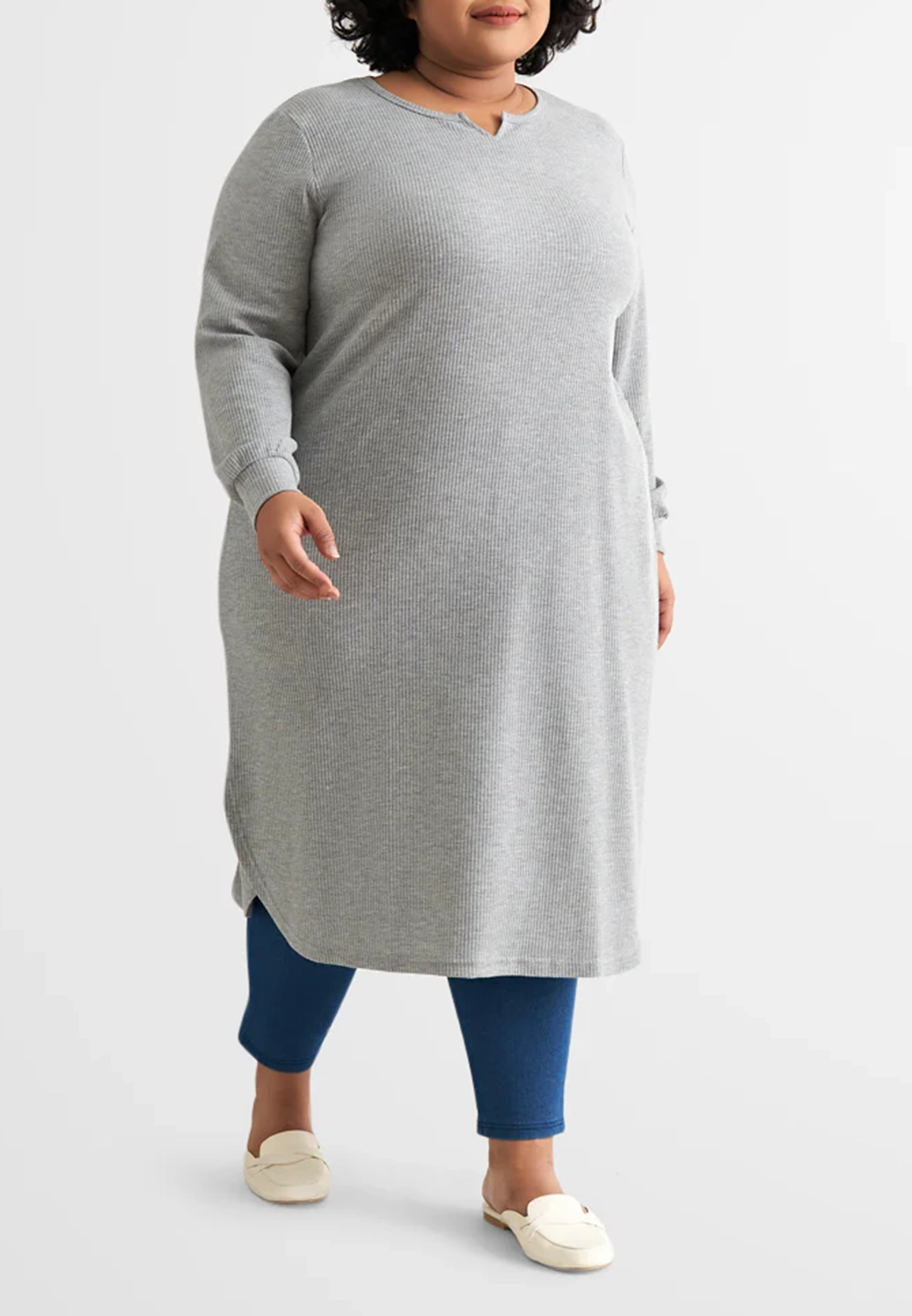 Willow Waffle Long Tunic Dress