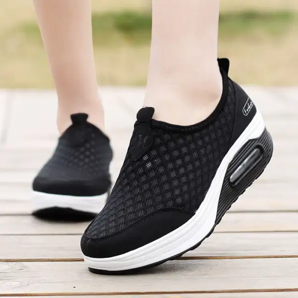 Cilool Slip On Ladies Wedge Sneakers