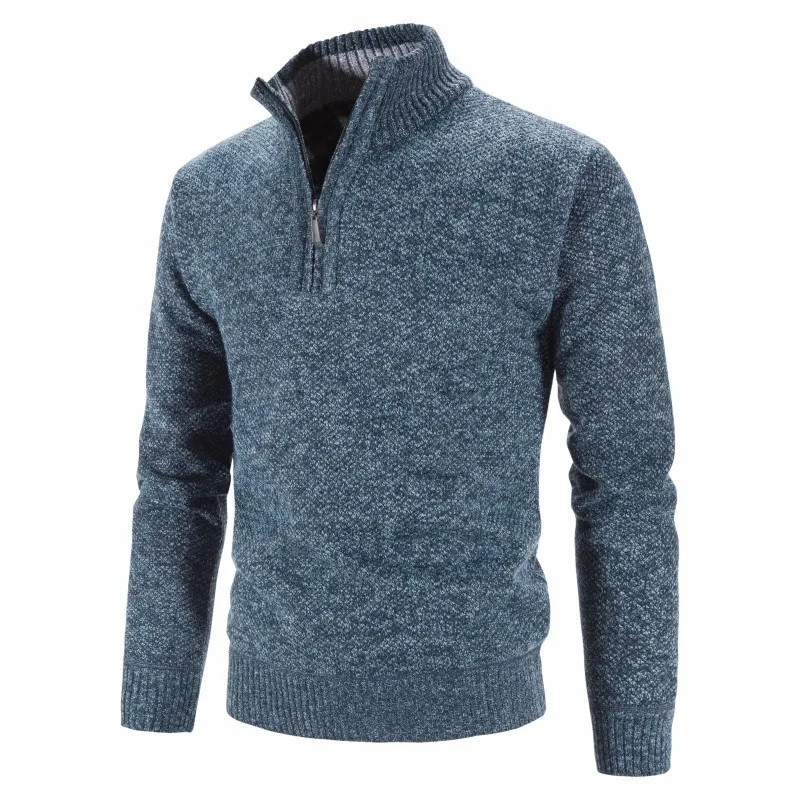 Men's Stand Collar Cashmere Zipper Sweater