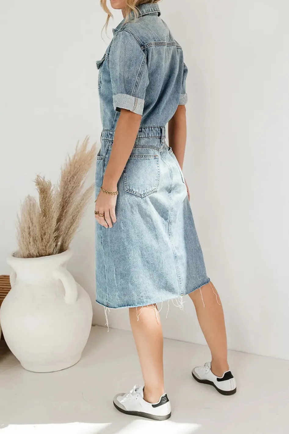 COLBY DENIM DRESS IN MEDIUM WASH