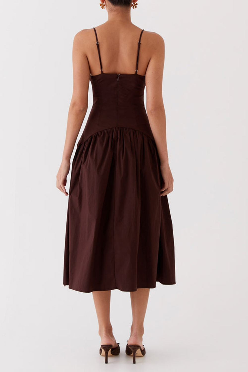 Yvette Corset Midi Dress - Chocolate