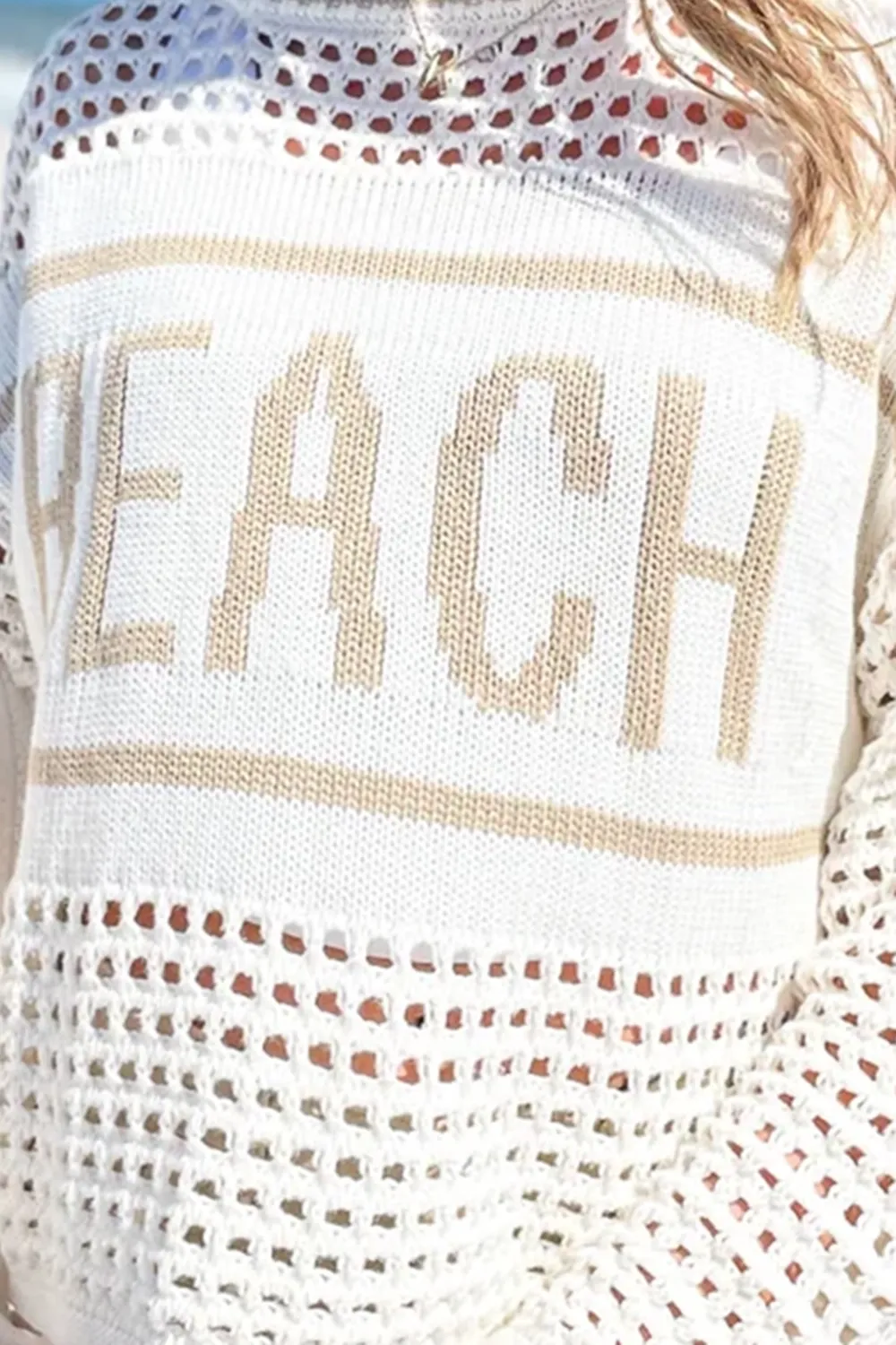 Beach Vacation Hollow Knit Sweater