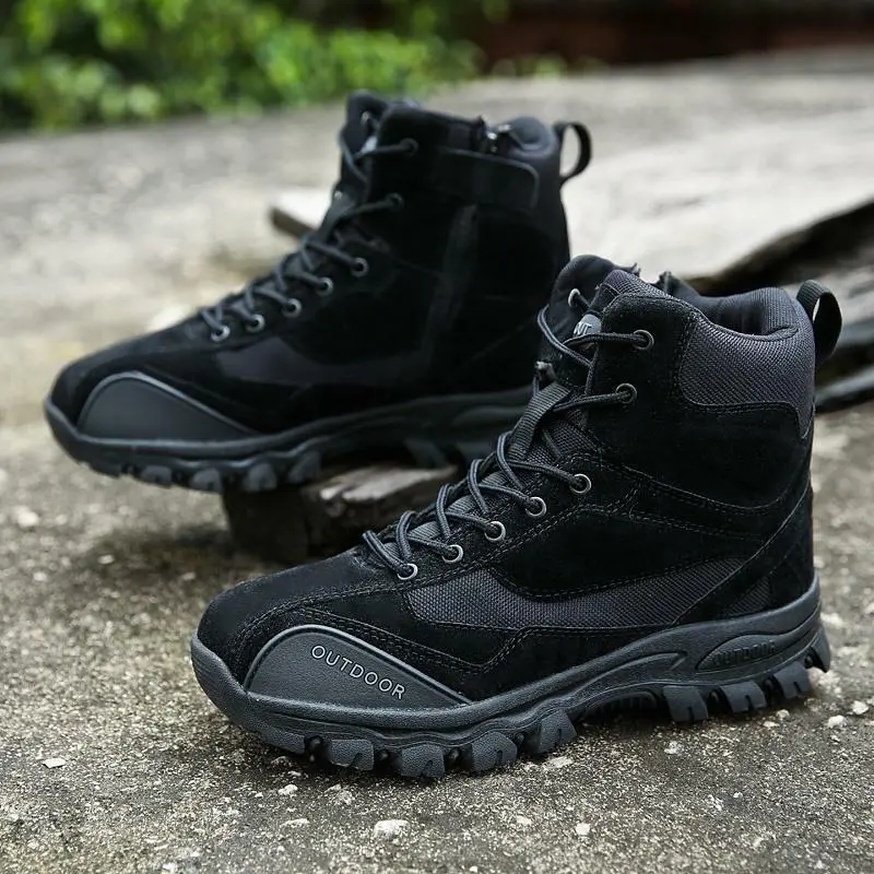 Men Waterproof Safety Work Boots Outdoor Trekking Combat Boots