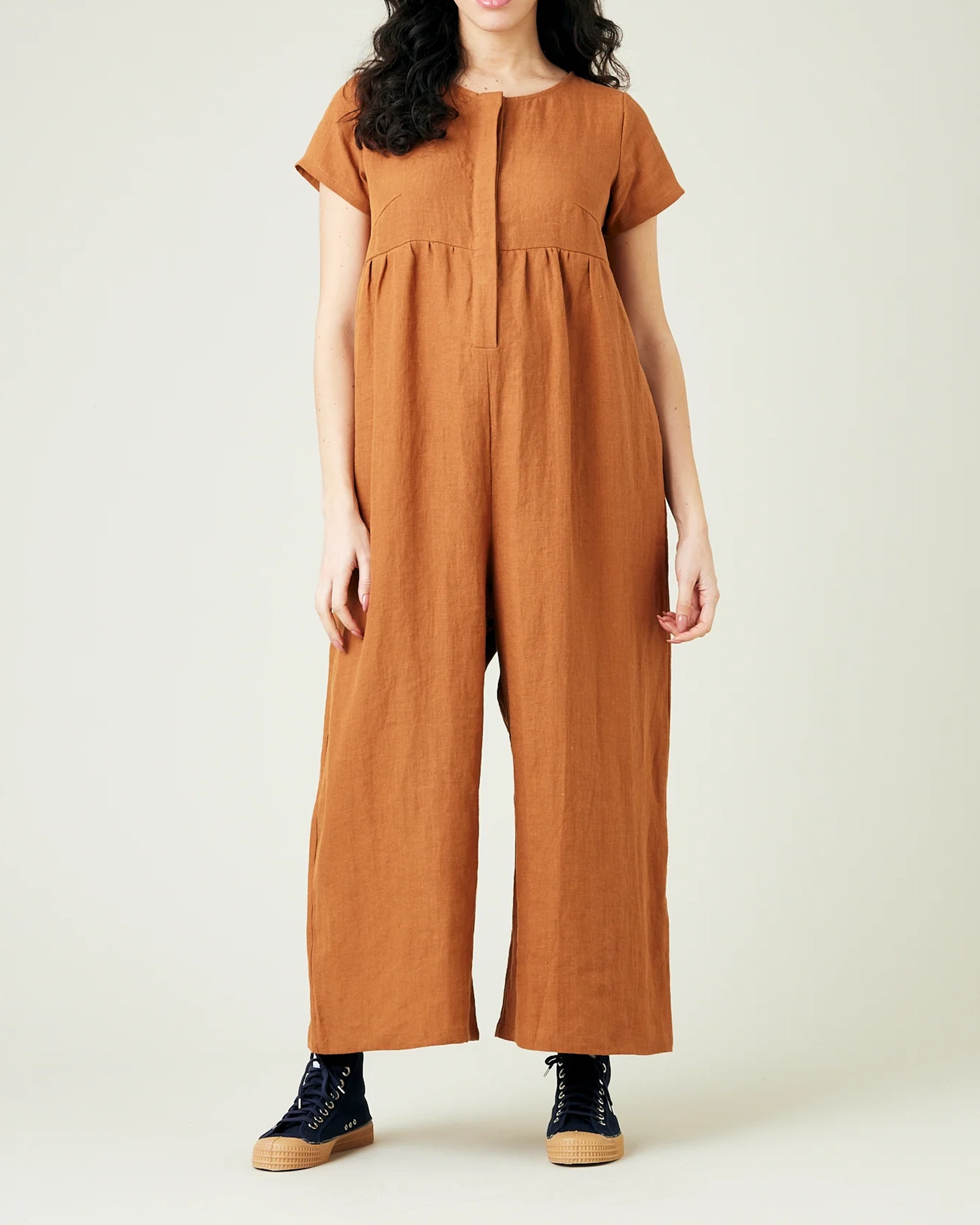 RUST LINEN JUMPSUIT