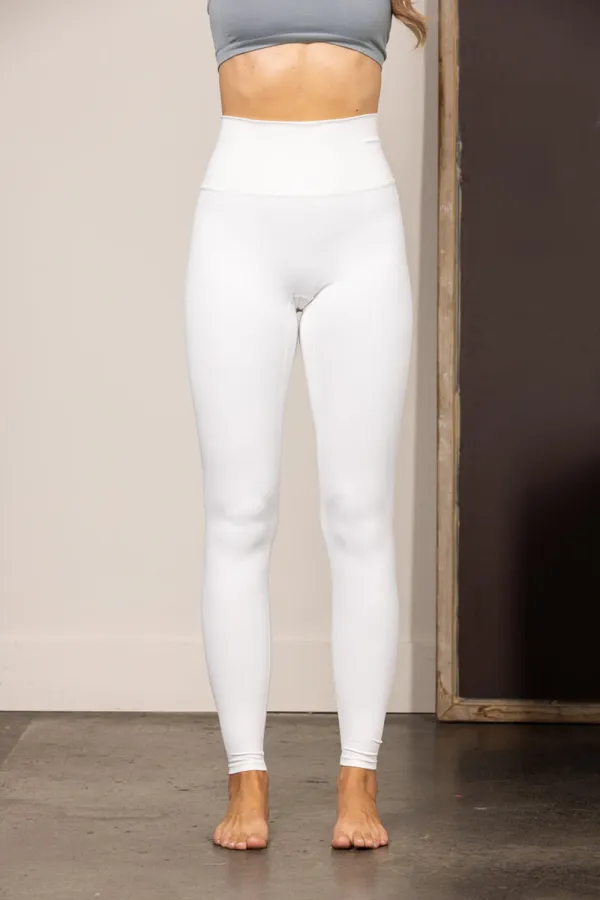 WHITE HIGH-RISE LEGGINGS