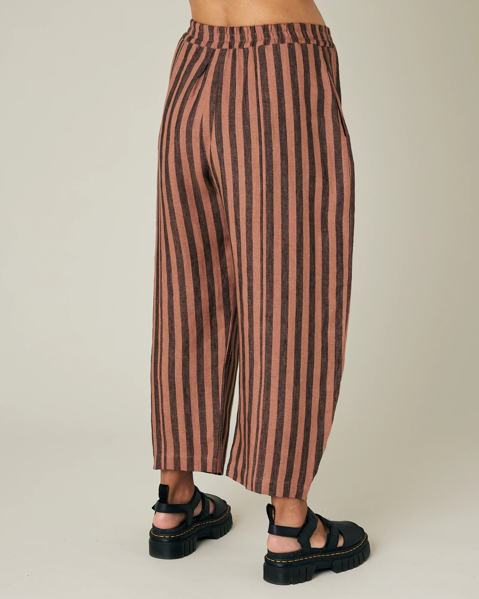 BISCUIT STRIPE LINEN TROUSERS