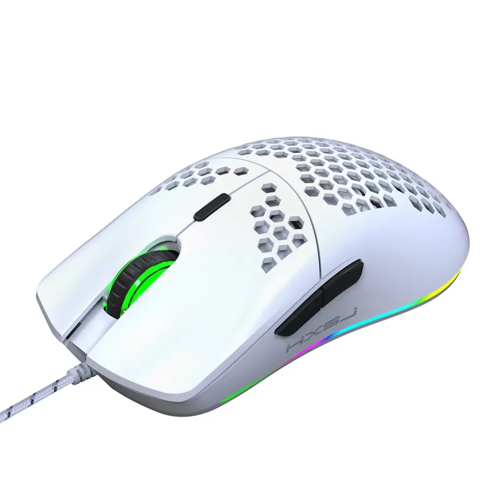 Ergonomic design 6400DPI RGB Gaming Mouse Honeycomb Shell 6 Macro Programmable Buttons，suitable for laptop and desktop