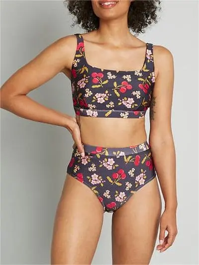 Cherry On Your Savored Sun High-Waisted Bikini Bottoms