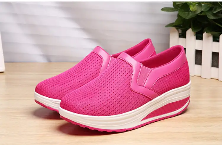 Cilool Slip-on Walking Shoes Mesh Breathe Air Cushion Sock Sneakers