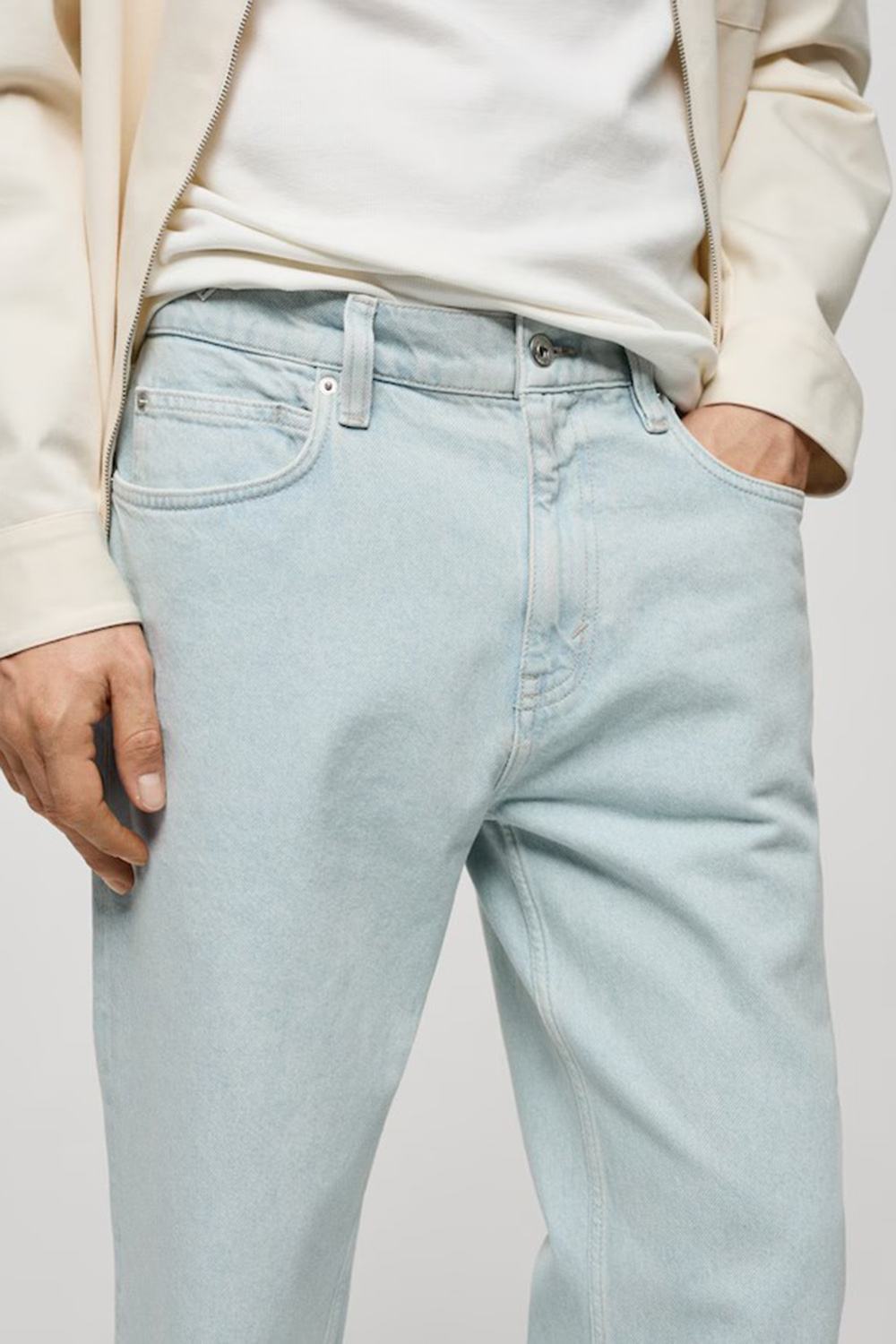 Relaxed-fit washed-effect jeans