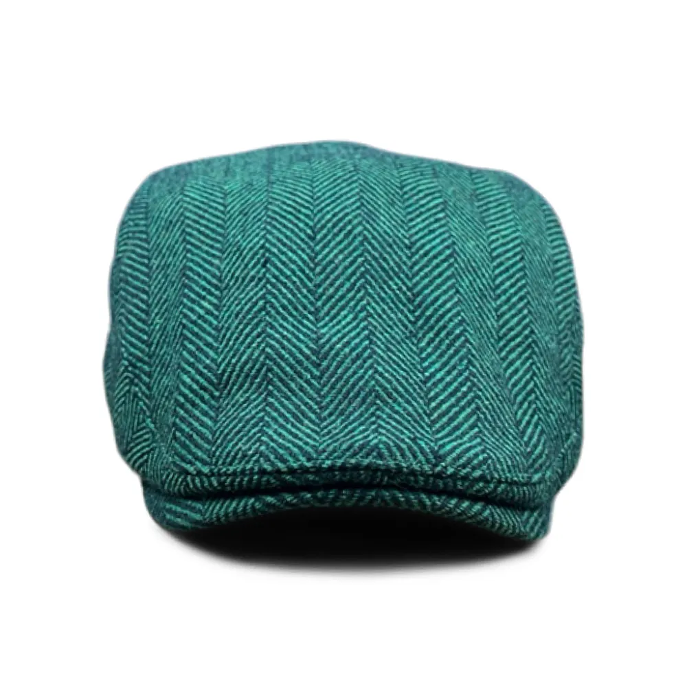 The Irish Cap - Green Herringbone