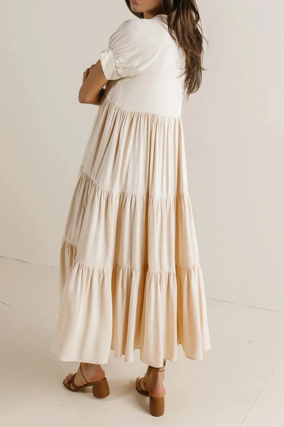 AMANDA TIERED DRESS IN CREAM