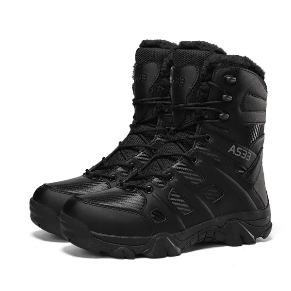 Men's Top Waterproof Anti-collision Warm Fleece Snow Combat Boots