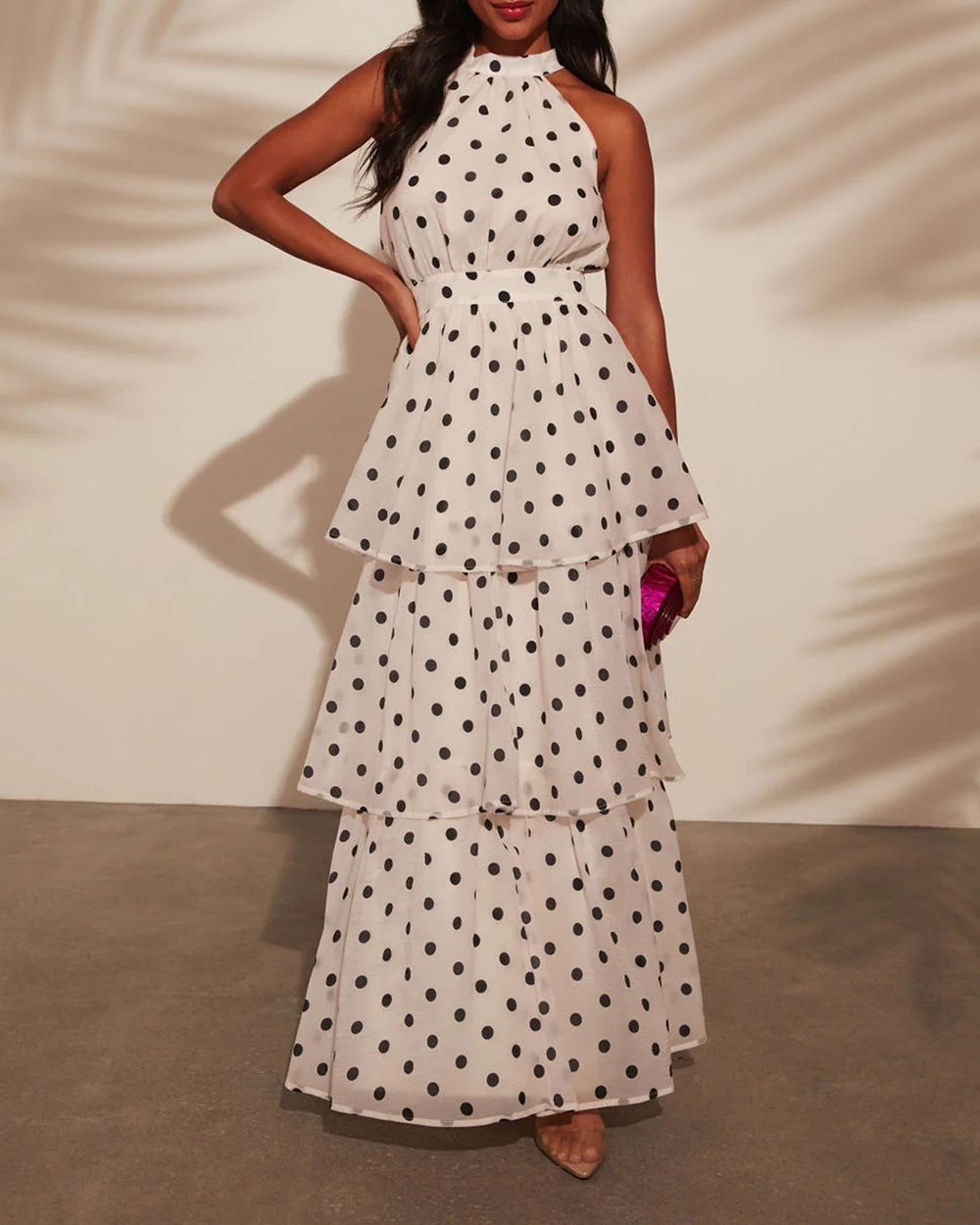 Spanish Riviera Polka Dot Tiered Maxi Dress