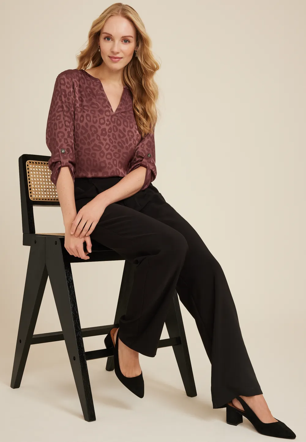 Atwood 3/4 Sleeve Popover Blouse