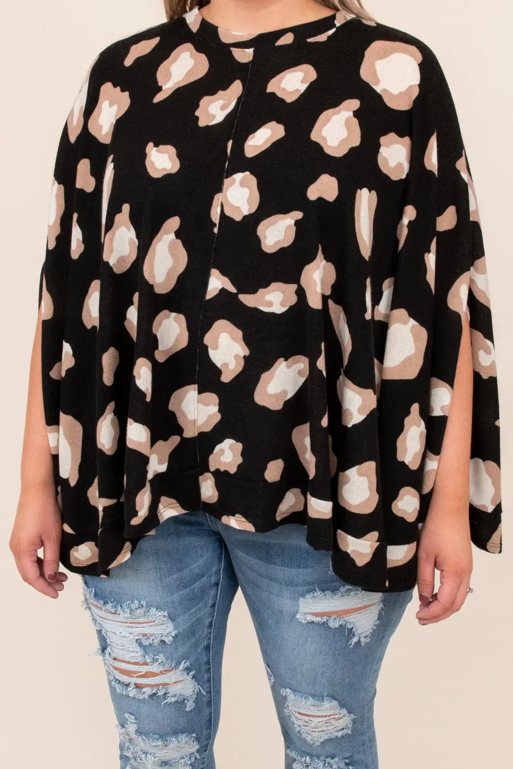 Found Another Crush Poncho, Black Leopard