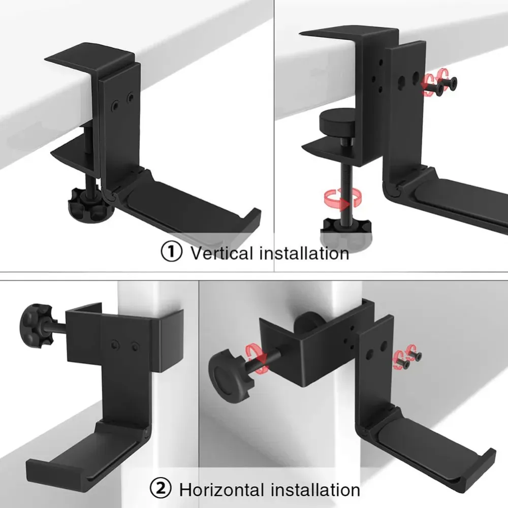 Aluminum Alloy Headset Holder Adjustable Foldable Headphone Hanger Bracket,Earphone sticker, wall mounted earphone holder,