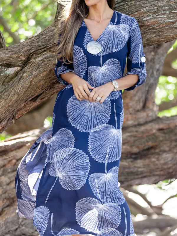 Seychelles Kaftan / Navy Palm