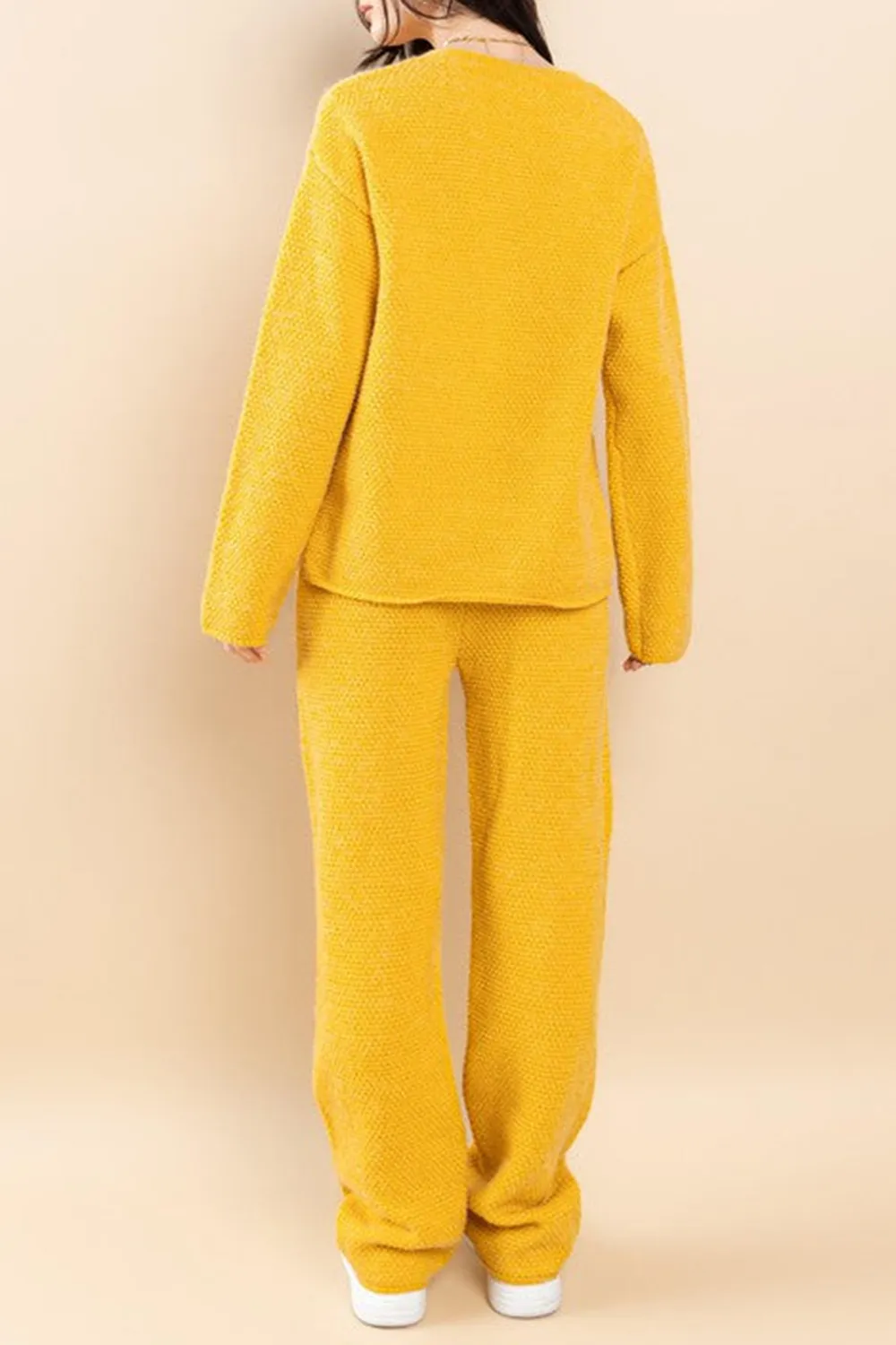 MUSTARD SWEATER TOP AND PANTS LOUNGE