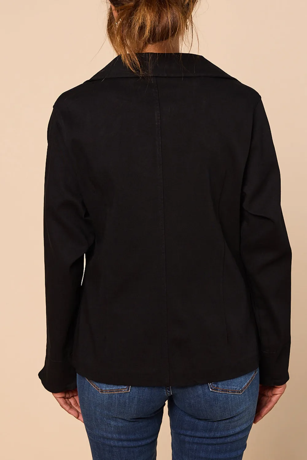 Adrift Ponte Blazer In Black