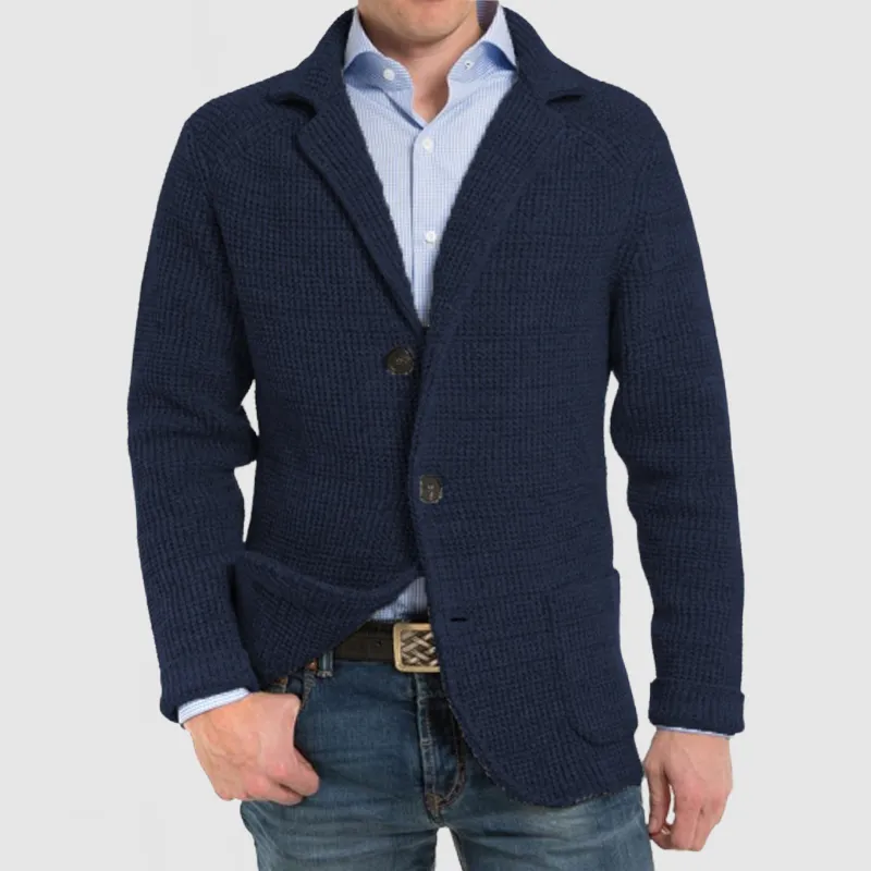 🔥Mid Year Sale 60% OFF🔥 - Men's Elegant Lapel Pocket Long Sleeve Knit Jacket