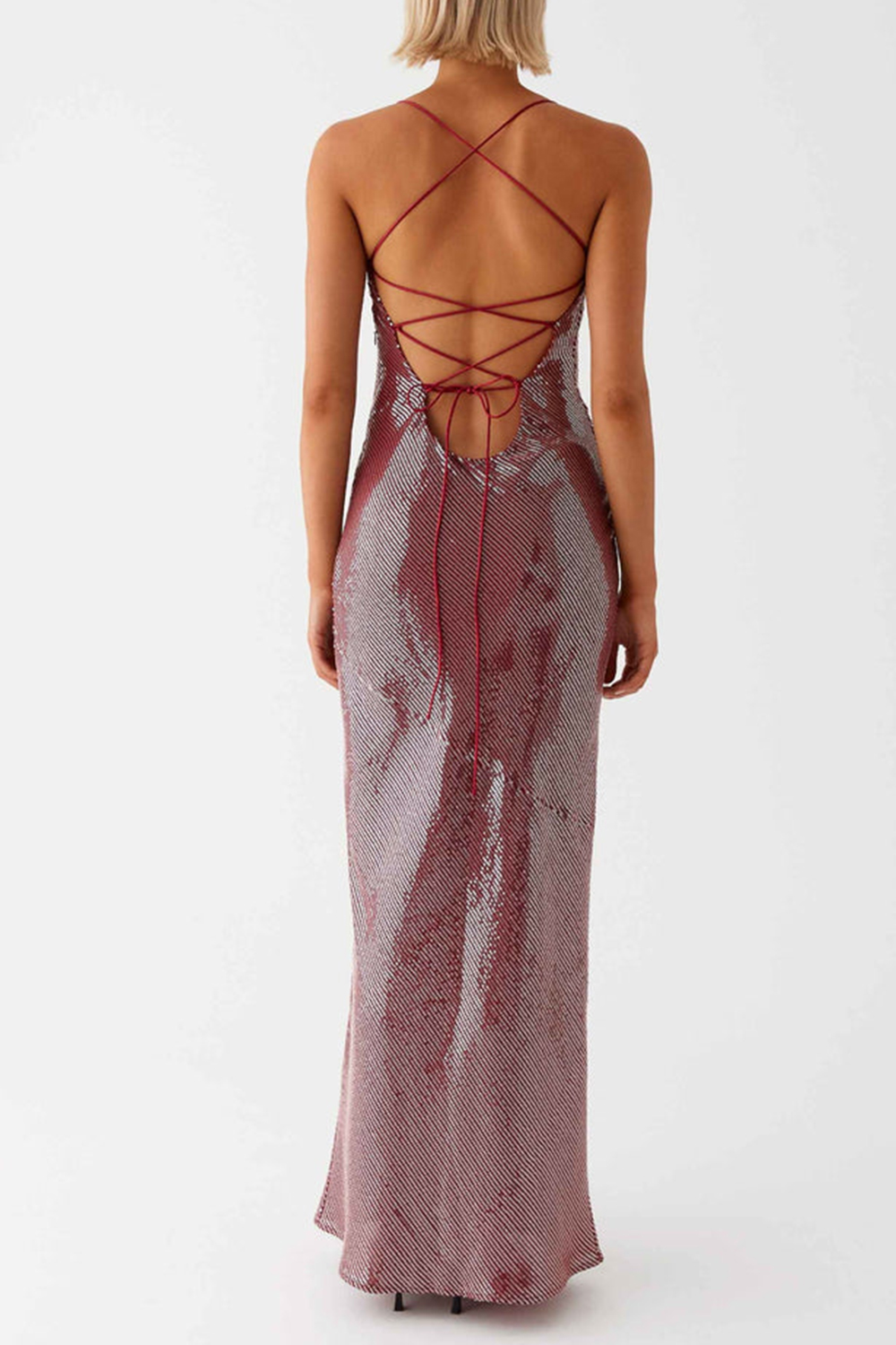 Jada Sequin Maxi Dress - Red