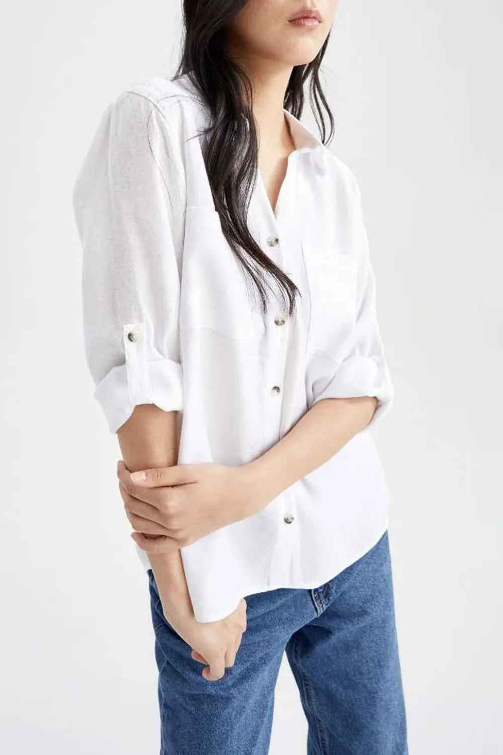 Long Sleeve Pocket Detail Shirt Tunic