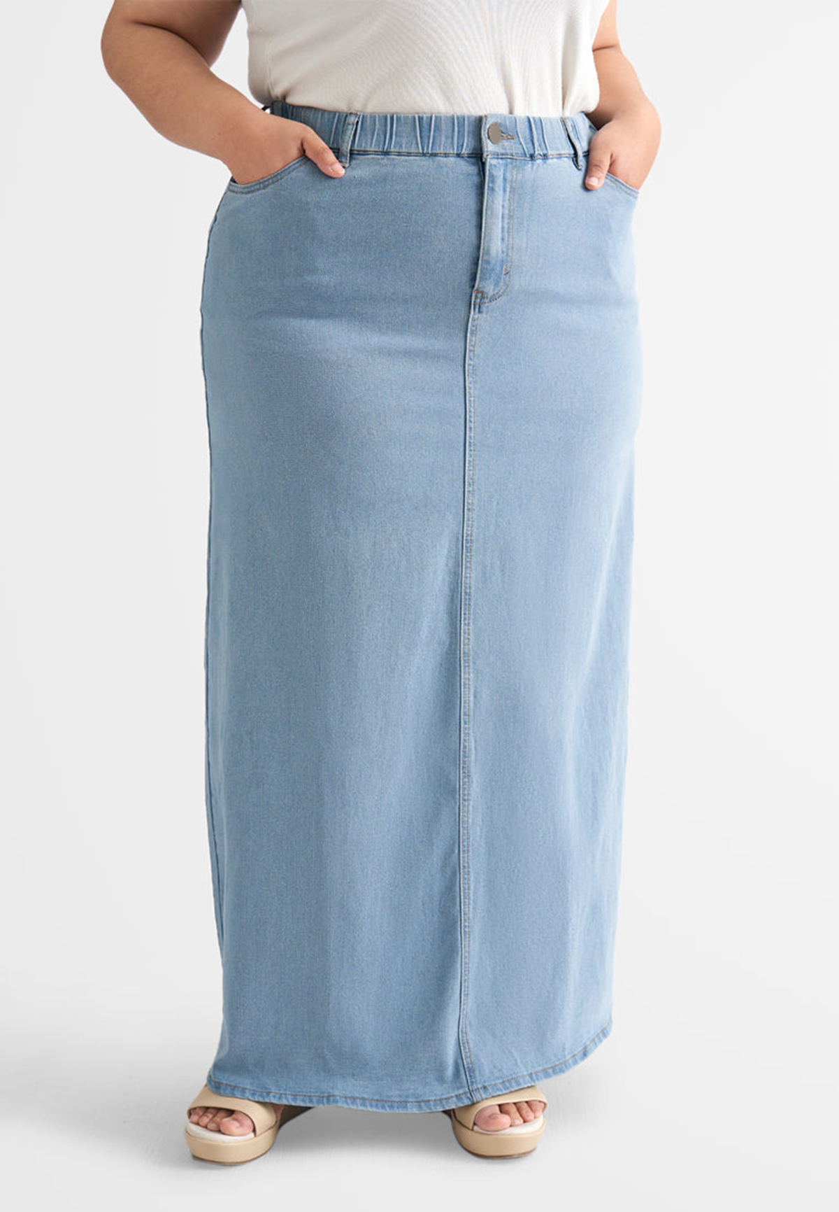 Straight Casual Denim Skirt