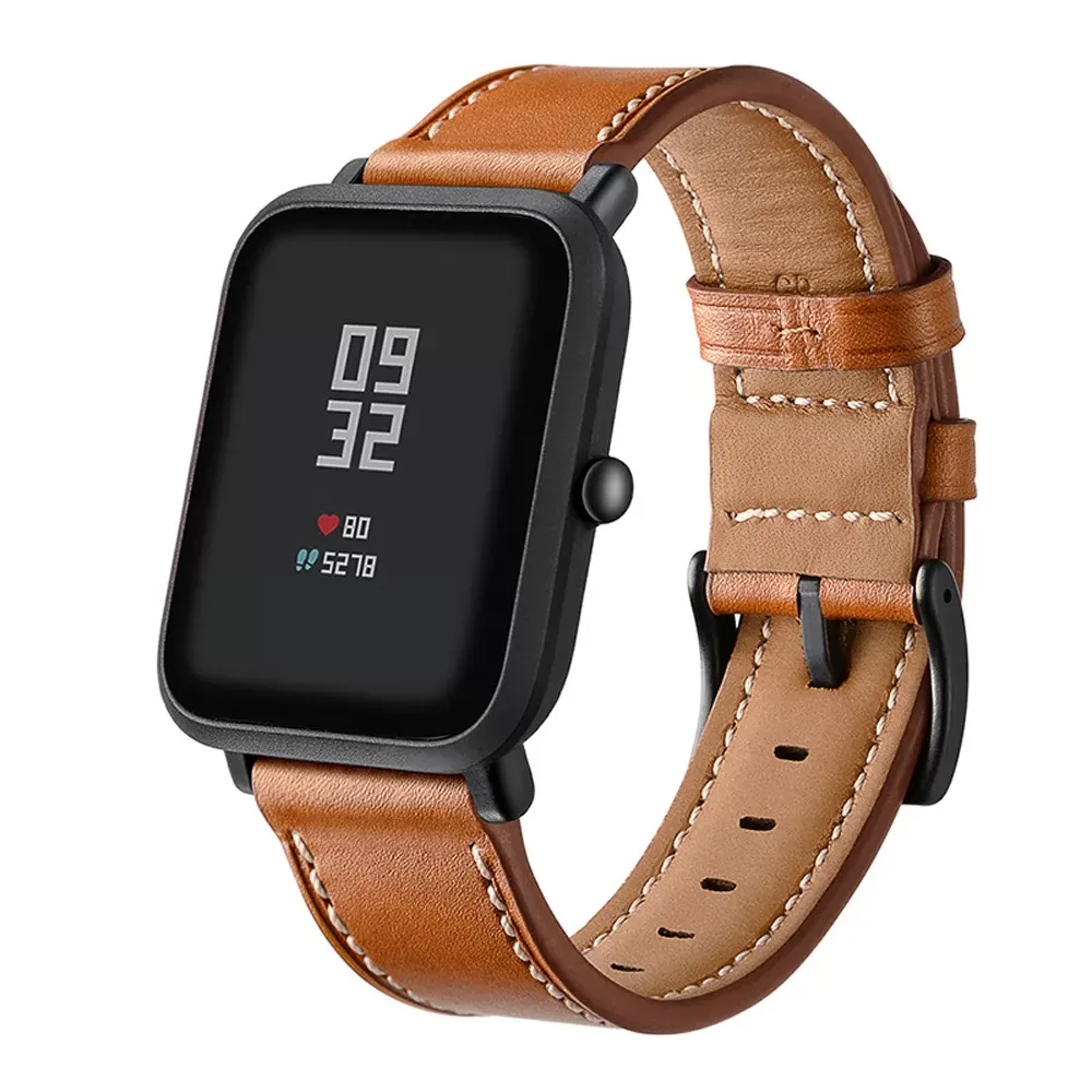 Leather WatchBand Wrist Straps Bracelet for Xiaomi Huami Amazfit Bip Youth Watch Smart Wristband SmartWatchs Accessories