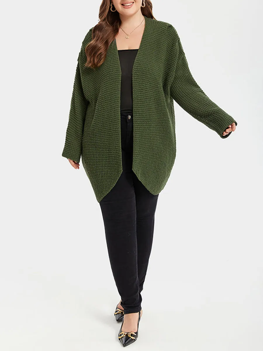 Solid Open Front Cardigan