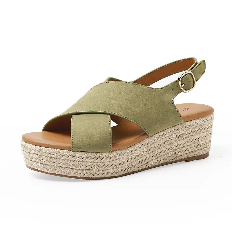 Cilool Cross Strap Comfortable Platform Women Sandals