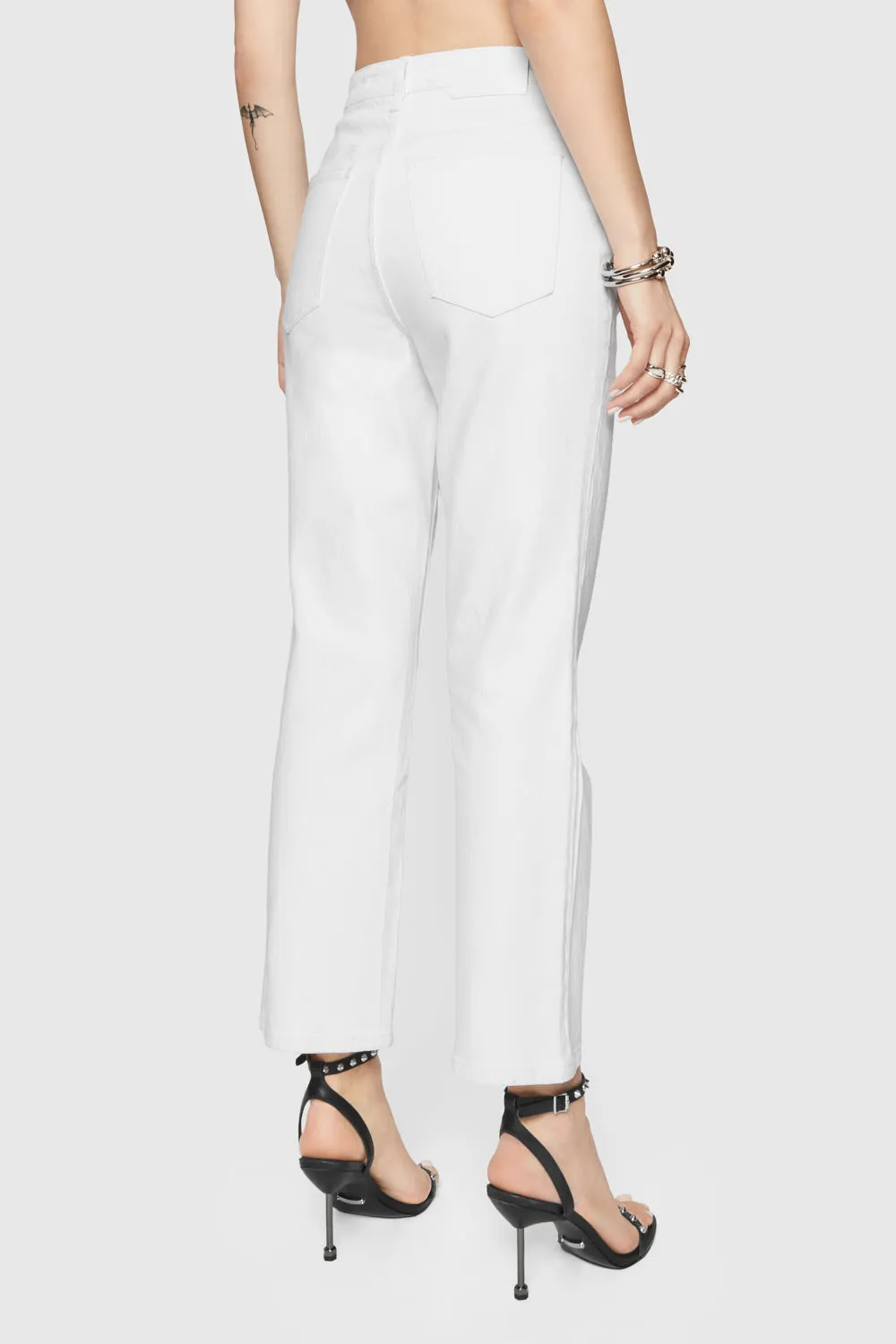 White Cotton And Linen Pants