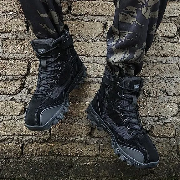 Men Waterproof Safety Work Boots Outdoor Trekking Combat Boots