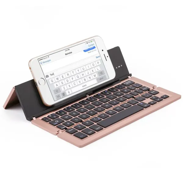 F66 Portable Aluminum Folding BlueTeeh BT Keyboard Foldable Compatible A0538-1 Desktop Office Entertainment Accessories