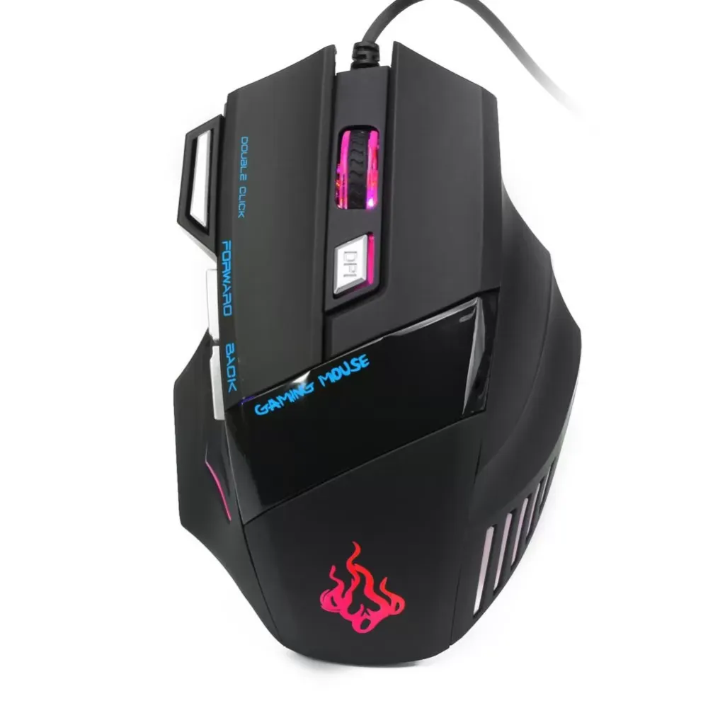 Ergonomic 5500dpi 7-Key programmable professional game mouse, colorful light, suitable for notebook and desktop computers