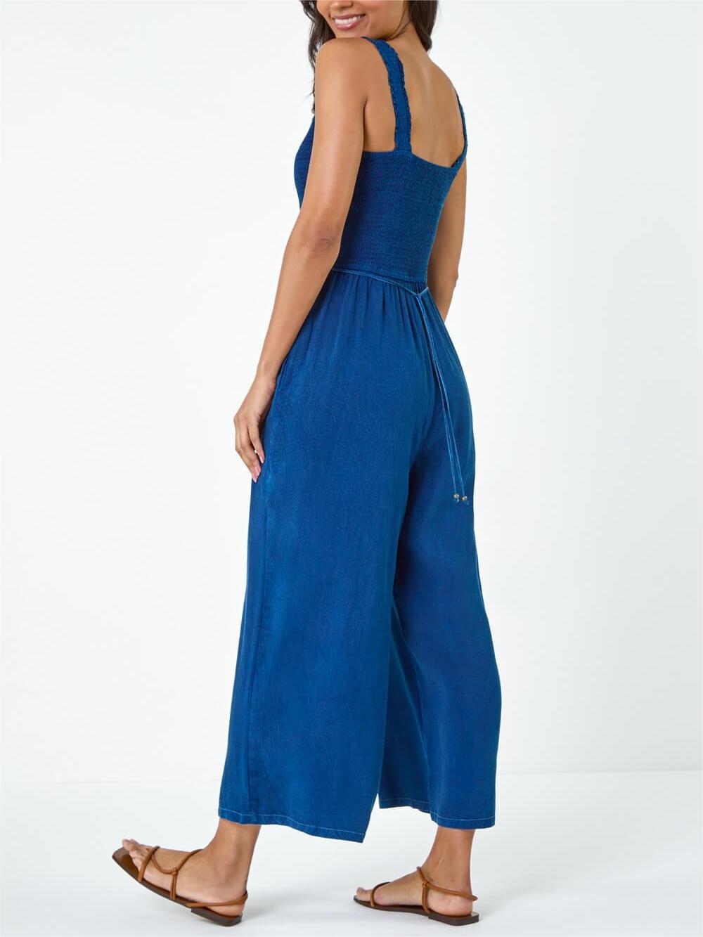 Royal blue casual jumpsuit