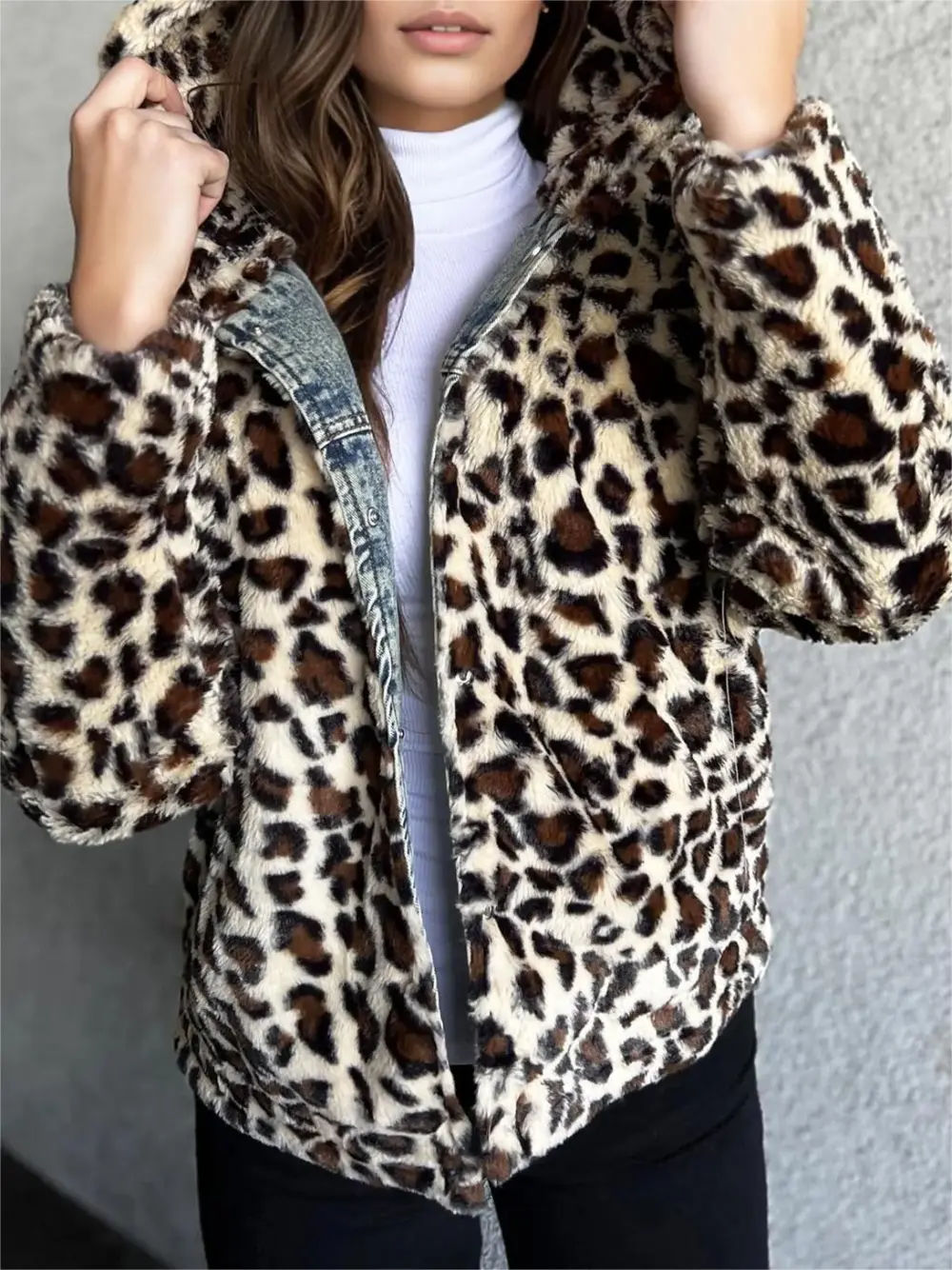 Leopard Denim Jacket