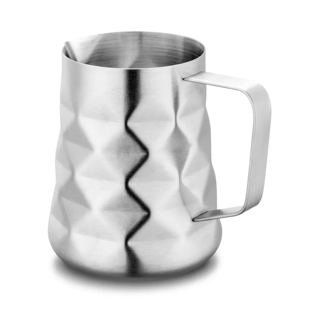 Milk Frothing Pitcher Stainless Steel Coffee Espress Mlik Jug Diamond Special Surface Brushed Finish Coffee Creamer Milk pitcher 600ml 350ml