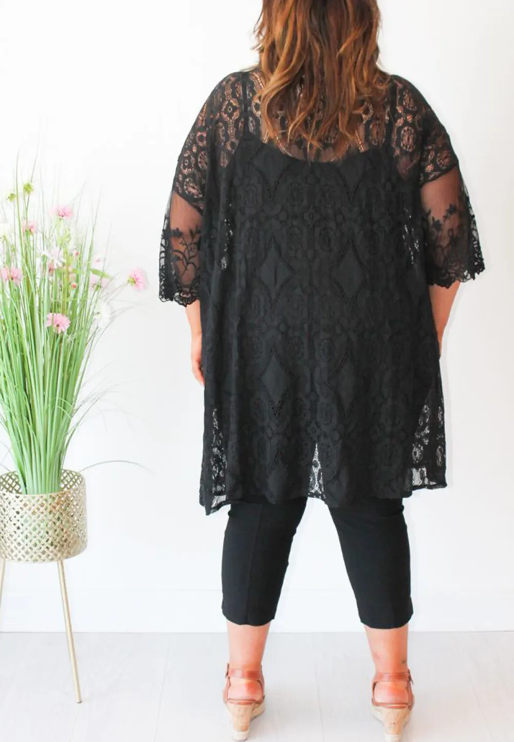 Black Lace Kimono