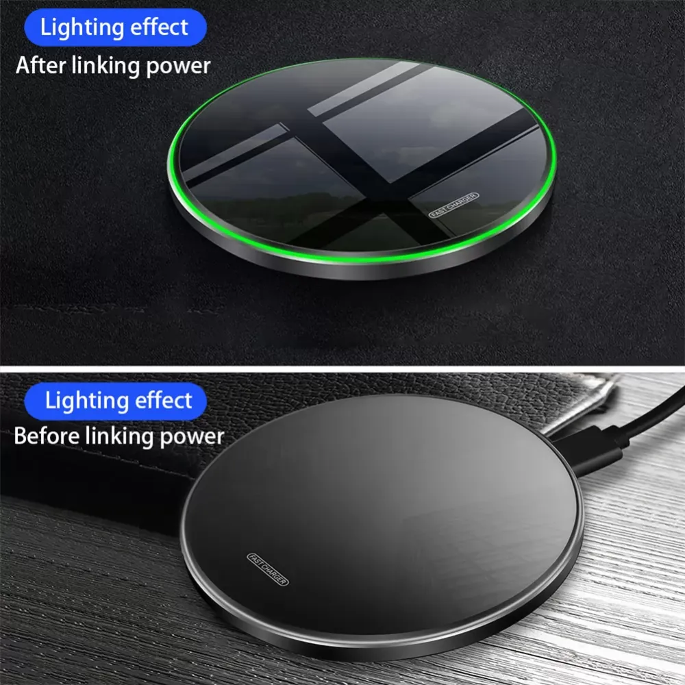 Hot selling new style, 15W fast induction wireless charger, thin mirror, suitable for Apple 12 mobile phone