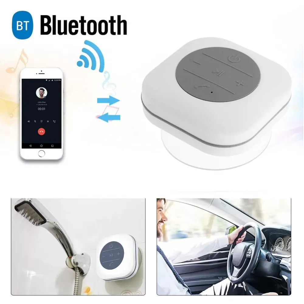 Waterproof Bluto\oth Wireless Suction Cup Shower Speaker Hands Free Mic Mini Blu\tooth Speaker Toy Build Block Wireless Stereo