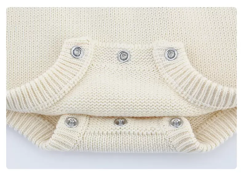 ins Nordic plain color baby knitted sweater spring and autumn one-piece baby long-sleeved triangle ha newborn baby clothes body suit