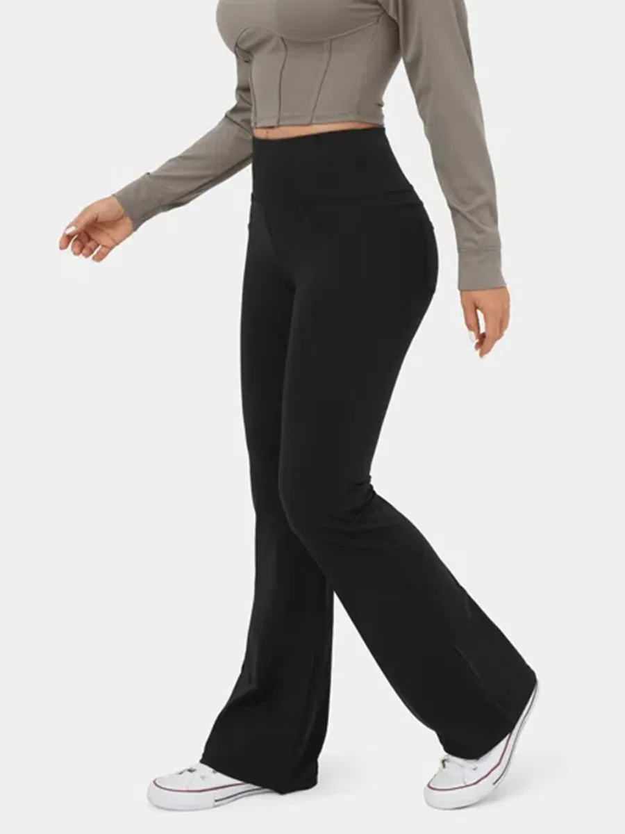 High Waisted Back Pocket Flare Yoga Leggings