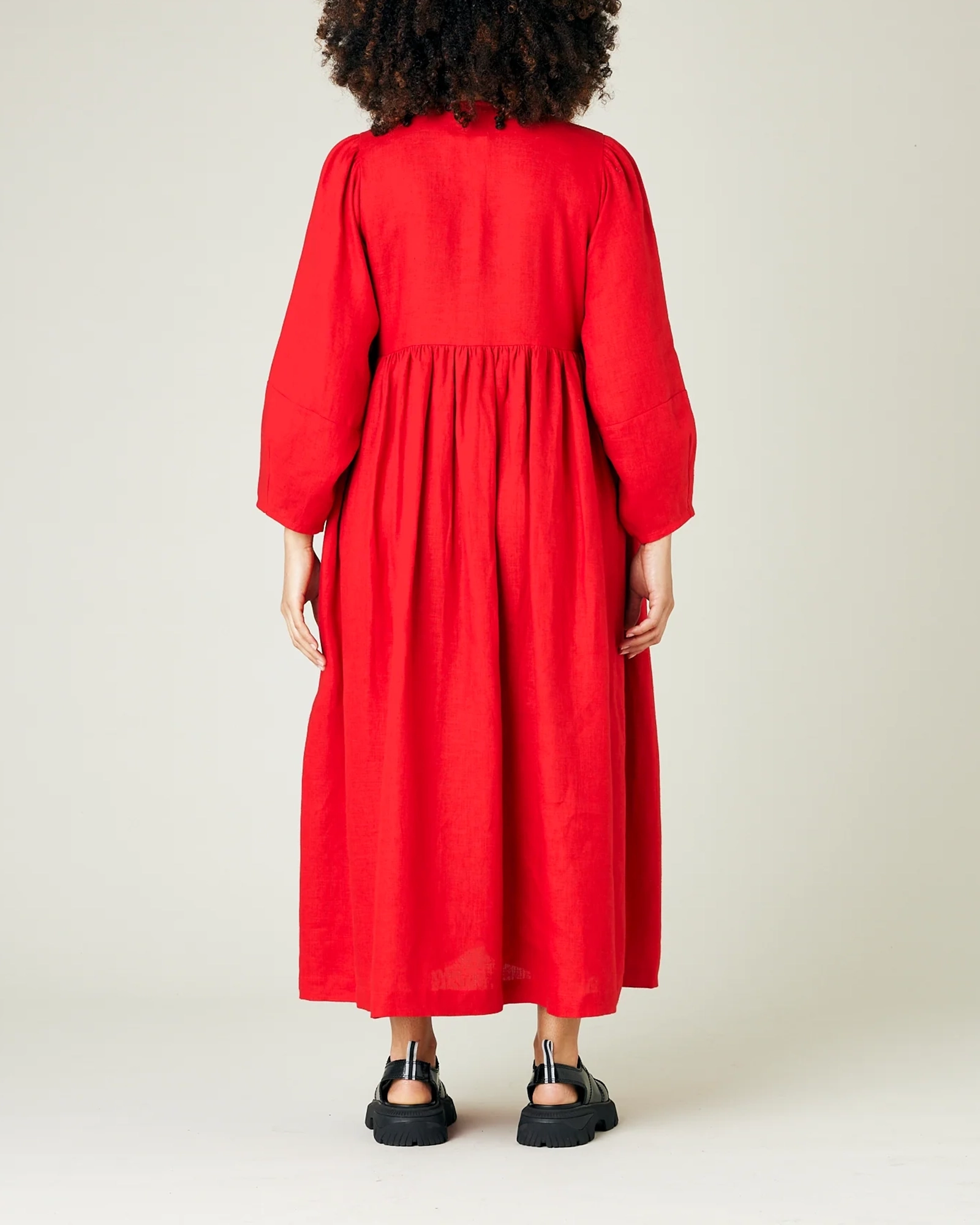 RED LINEN DRESS