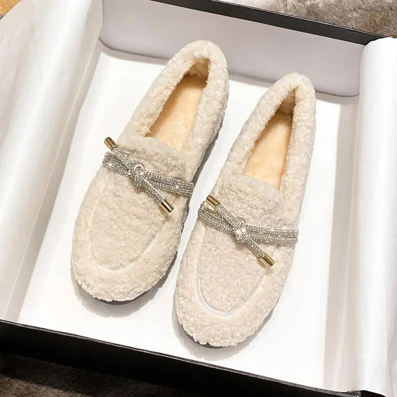 Cilool Furry Flats Loafers Fu62