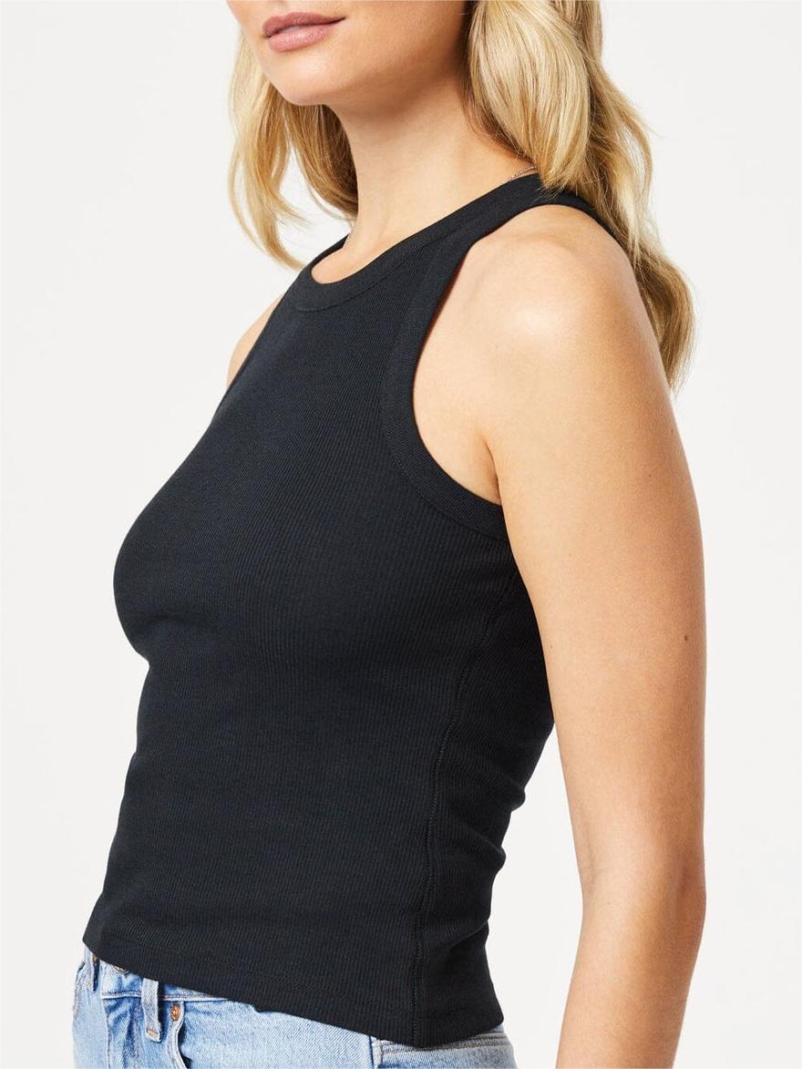 Racer Back Black Tank Top