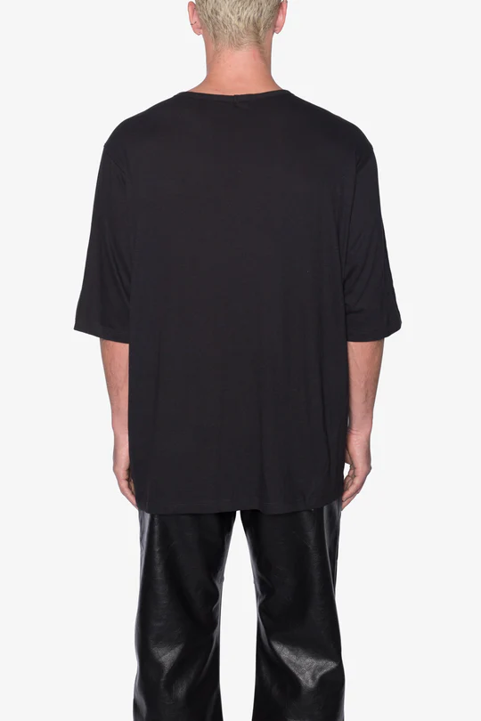 SHEER GAUZE BLACK TEE