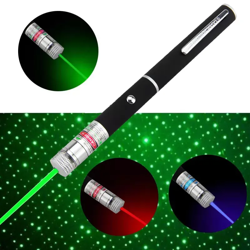 Powerful 5mW 532nm 650nm 405nm 455nm Green Blue Purple Red Light Lights Starry Star Beam Laser Pointer Pen Pens Pointers Lasers Tactical Pets Toy